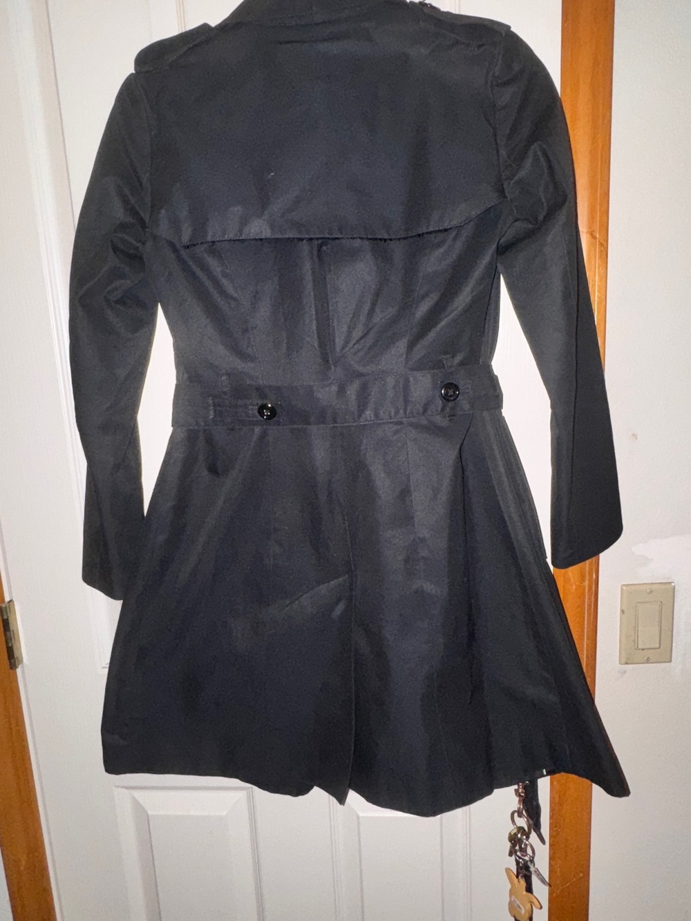 Banana Republic Black Trench Coat with Flared Skirt